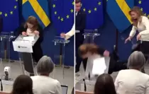 İsveç Sağlık Bakanı Elisabet Lann, basın toplantısı sırasında bayıldı