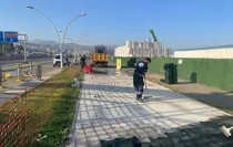 Trabzon'da sahil yürüyüş yolunda yenileme çalışması