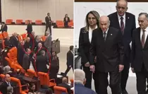 Meclis'teki bütçe maratonunun son gününe damga vuran an! Uzaktan selamlaştılar