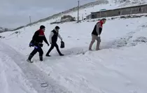 Hakkari'de veteriner hekimler hayvanların sağlığı için karlı yolları aşıyor