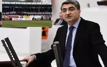 Maçta açılan pankart, Mersin Milletvekili Mehmet Emin Ekmen'i küplere bindirdi