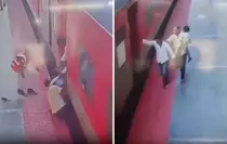 Trene yetişmeye çalışırken kucağındaki çocukla tren ve peron arasında sıkıştı