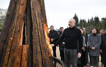 Azerbaycan Cumhurbaşkanı Aliyev, Hocavent'te Nevruz ateşini yaktı