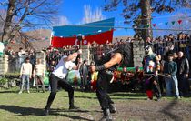 Azerbaycan'ın tarihi Şeki kentinde Nevruz coşkusu