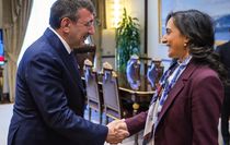 Cumhurbaşkanı Yardımcısı Yılmaz, Kanada Dışişleri Bakanı Anand'ı kabul etti Açıklaması