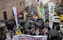 İstanbul'da İsrail ve ABD'ye yönelik protesto yürüyüşü yapıldı