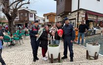 Jandarma Side Antik Kenti'nde esnaf ve misafirlerin bayramını kutladı