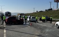 Tekirdağ'da zincirleme trafik kazasında 5 kişi yaralandı