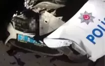 Alkollü sürücü polis aracına çarptı: 2 polis yaralı