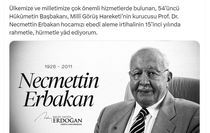 Cumhurbaşkanı Erdoğan, Erbakan'ı andı
