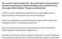 DMM'den 'Borsa İstanbul'un pazartesi günü işlemlere kapatılacağı iddialarına yalanlama