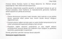 Finansal İstikrar Komitesi, Bakan Şimşek başkanlığında toplandı