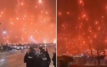 Görüntü bu gece yarısı Tel Aviv'de kaydedildi