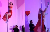 Direk dansı yapan kadını eşi videoya aldı