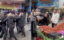 Zabıtaya tekme tokat saldırı! Polis gelene kadar durmadı