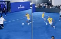 Topu uzaklaştırmak isterken seyirciye kabusu yaşattı
