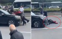 CHP Genel Merkezi önünde araç kalabalığa dalıp bir kadına çarptı