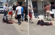 Eşini sokak ortasında bıçaklayarak öldüren adama linç girişimi