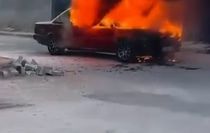 Bursa'da Park Halindeki Otomobilde Yangın