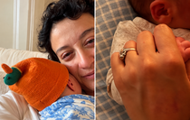 Melike Şahin’den oğlu Robin’le ilk fotoğraflar! Lohusalara da selam gönderdi