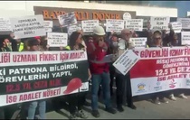İzmir'de TÜM İSG-SEN vinç kazasında İSG uzmanının 12 yıl 6 ay hapsini protesto etti