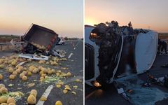 Minibüs, kavun yüklü traktöre arkadan çarptı: 2 ölü, 6 yaralı