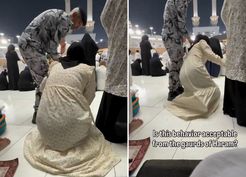 >Kabe'de çekilen görüntüye tepki yağıyor