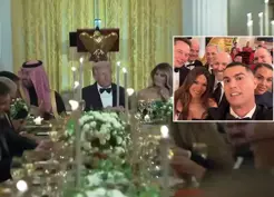 >Beyaz Saray'da Ronaldo'ya sevgilisi eşlik etti: Tercih ettiği elbise göz kamaştırdı