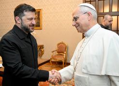 >Zelenskiy, Papa 14'üncü Leo ile bir araya geldi