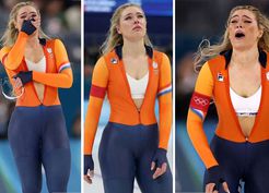 >Olimpiyat rekoru kıran Jutta Leerdam, gözyaşlarını tutamadı