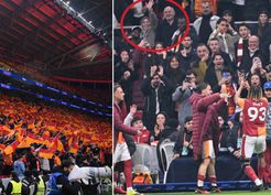 >Galatasaray'ın tarihi zaferinde tribünlerden dikkat çeken an