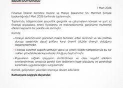 >Finansal İstikrar Komitesi, Bakan Şimşek başkanlığında toplandı