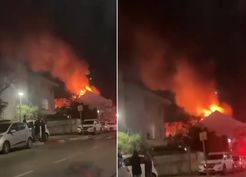 >İsrailli yetkililerin evleri vuruldu, alevler geceyi aydınlattı