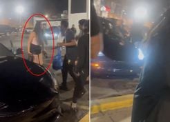 >Alkolü fazla kaçıran genç kadın, araçla kalabalığın arasına daldı