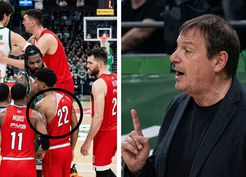 >Yunan derbisinde kaos: Küfürler havada uçuştu, Ergin Ataman çıldırdı