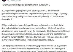 >Cevdet Yılmaz: Turizm gelirlerimiz güçlü performansını sürdürüyor