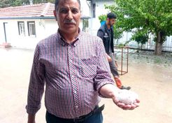>Malatya'da dolu yağışı etkili oldu