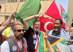 >Nelson Mandela'nın torunu Nkosi Mandela'dan Libya'da Küresel Sumud Kara Filosu'na destek