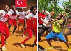 >Afrikalı çocuklardan Türk Milli Takımı için özel destek