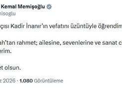 >Bakan Memişoğlu'ndan Kadir İnanır için başsağlığı mesajı