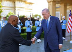 >Cumhurbaşkanı Erdoğan, Liberya Cumhurbaşkanı Boakai ile Görüştü