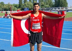>Milli atlet Yunus Emre Civelek, Avrupa'da Türkiye rekoru kırarak şampiyon oldu