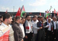 Gazze'ye Yardım Konvoyuna Engellemeye Habur'da Tepki