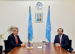 KKTC Cumhurbaşkanı Erhürman ile GKRY lideri Hristodulidis bir araya geldi