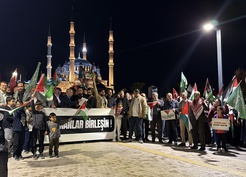 Edirne'de Filistin'e destek için Selimiye Meydanı'nda Gazze protestosu düzenlendi