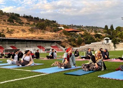 Güney'de Amatör Spor Haftası yoga etkinliğinde kadınlar hareketli yaşama dikkat çekti