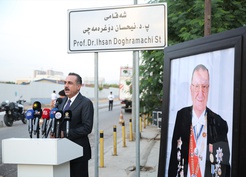Erbil'de Türkiye Maarif Vakfı okullarının olduğu caddeye İhsan Doğramacı'nın adı verildi
