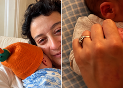 Melike Şahin’den oğlu Robin’le ilk fotoğraflar! Lohusalara da selam gönderdi