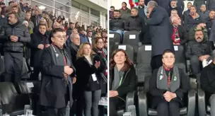 Leyla Zana is at the Amedspor match! She was applauded standing.