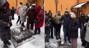 A Turkish signature in Stockholm: A snowman friend to a half-century-old statue.